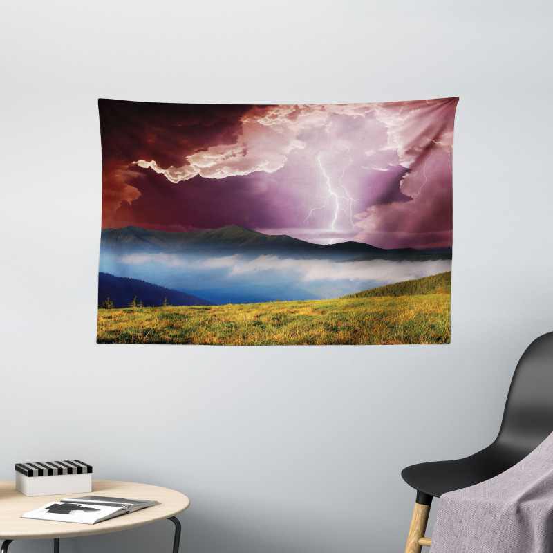 Earth Storm Rays Rural Wide Tapestry
