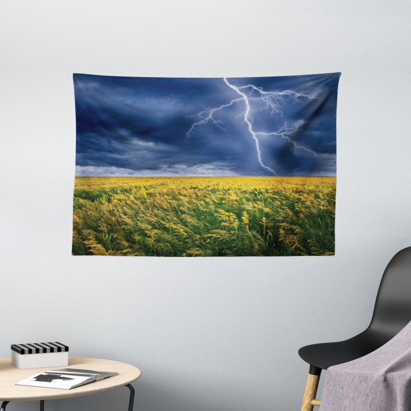 Thunder Bolt Rural Field Wide Tapestry