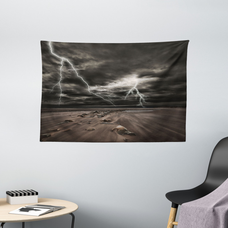 Bolts Across the Sandy Beach Wide Tapestry