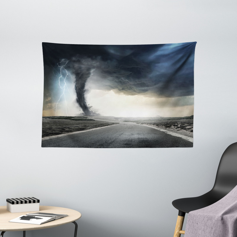 Black Tornado Funnel Gas Wide Tapestry