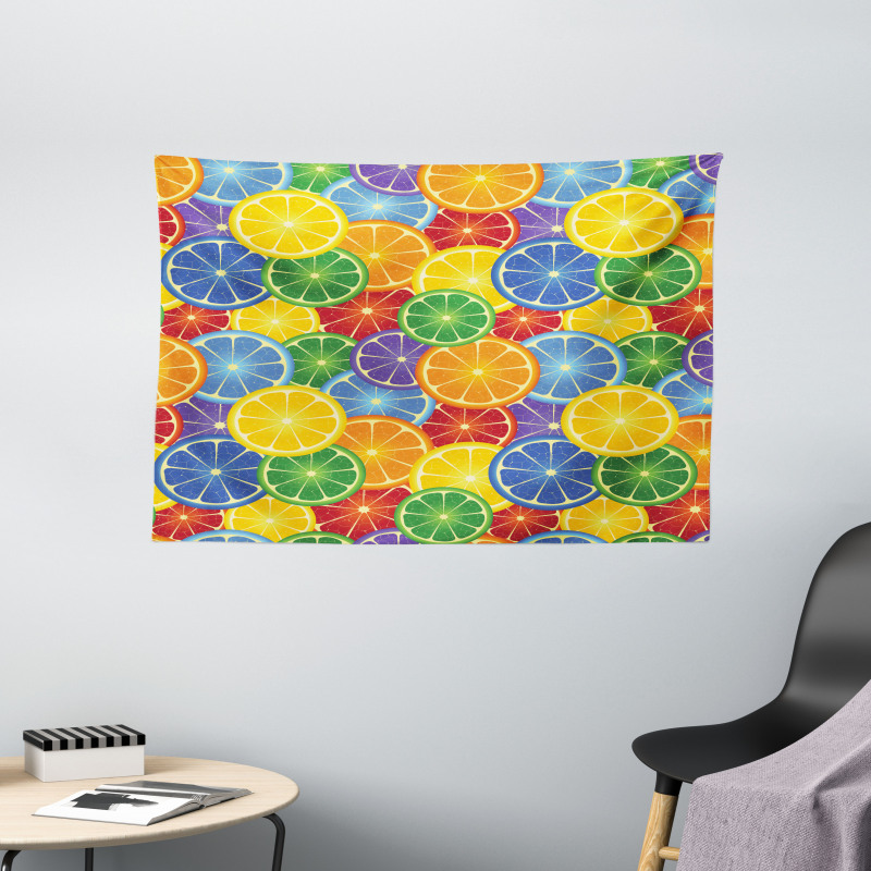 Tropic Orange Fruit Wide Tapestry