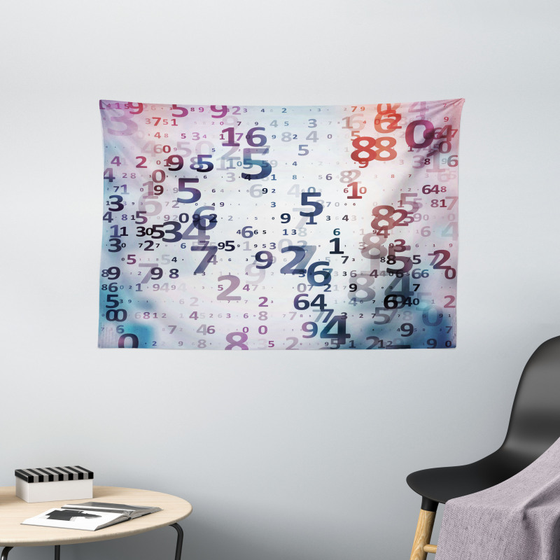 Digital Code Numbers Wide Tapestry