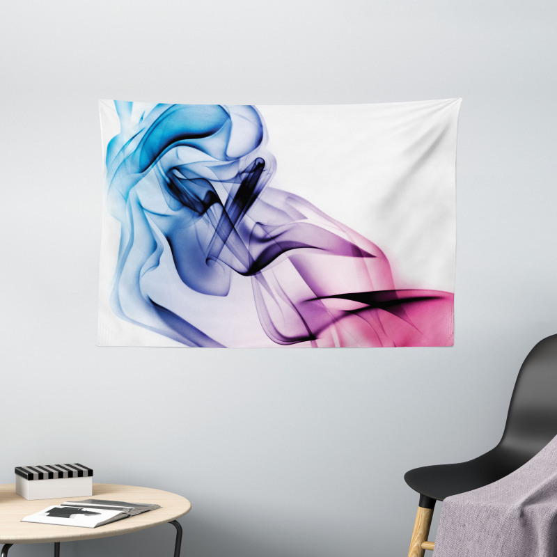 Colorful Smoke Flow Wide Tapestry