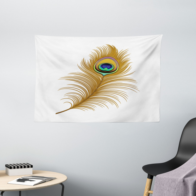 Exotic Peacock Wild Bird Wide Tapestry