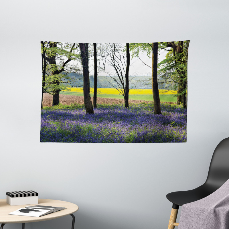 Bluebells Forest Rural Wide Tapestry