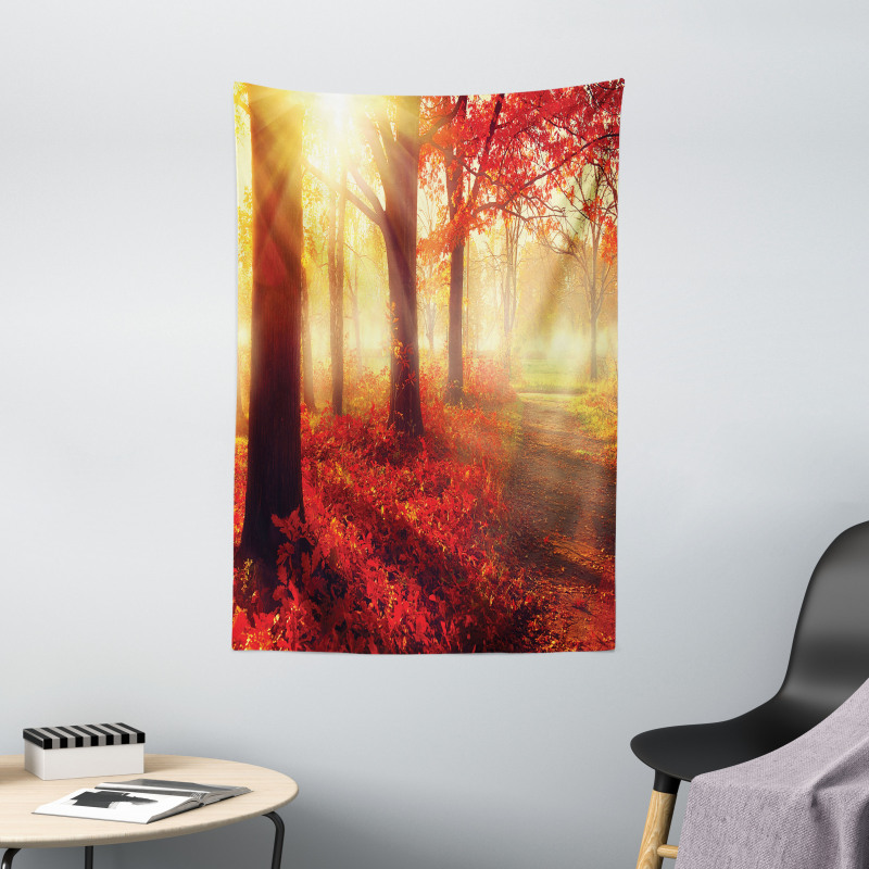 Misty Morning in Forest Tapestry