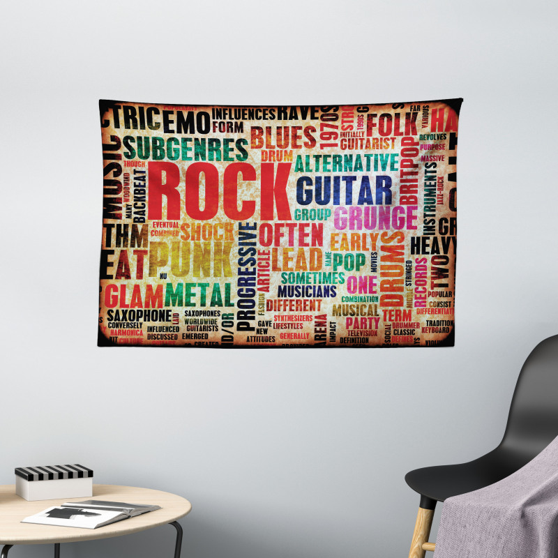 Music Rock 'n' Roll Poster Wide Tapestry