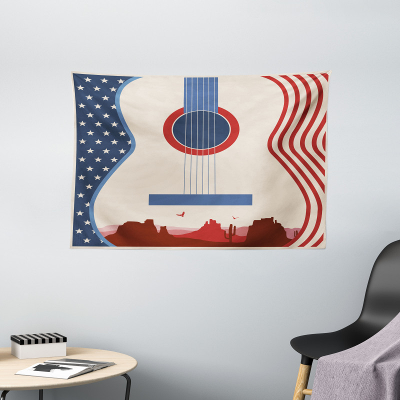 Country Music Guitar Wide Tapestry