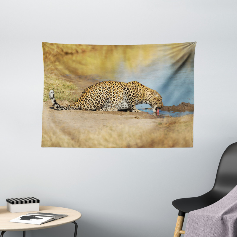 Leopard in Safari Wide Tapestry
