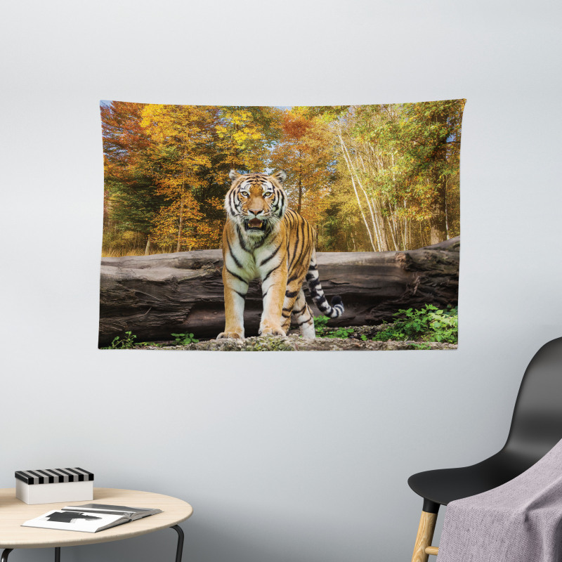 Tiger in Forest Wide Tapestry