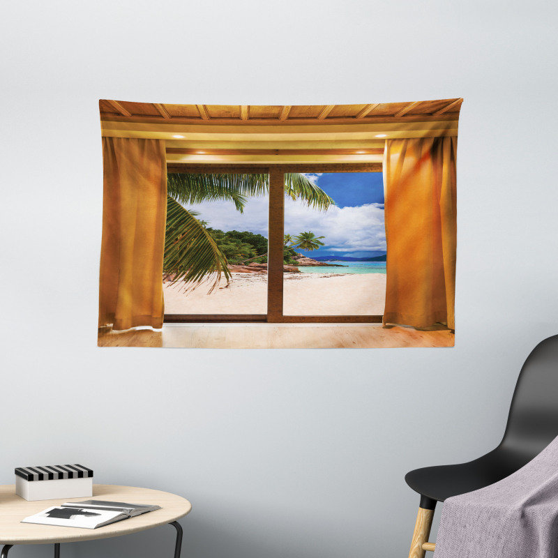 Tropical Exotic Seashore View Wide Tapestry