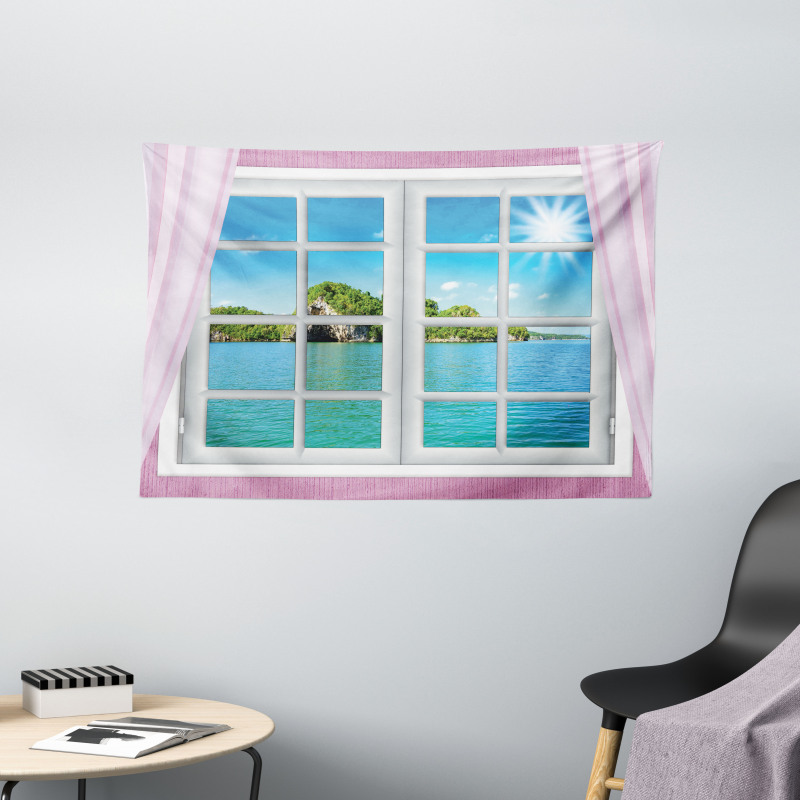 Idyllic View from Window Wide Tapestry