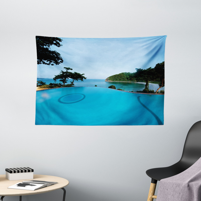 Pool Tropical Island Wide Tapestry