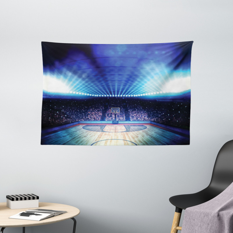 Basketball Arena Game Wide Tapestry