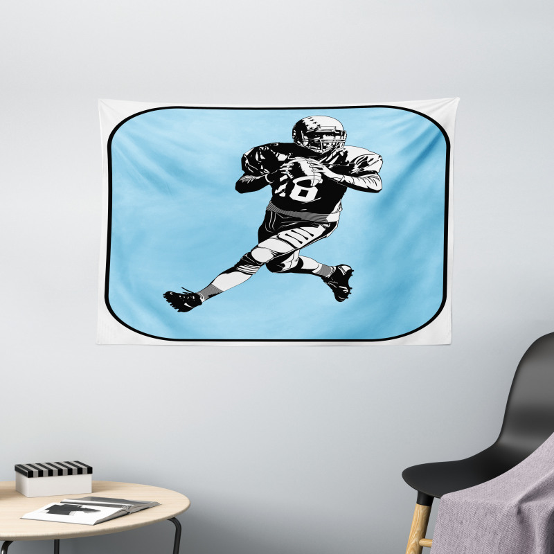 American Football Retro Wide Tapestry