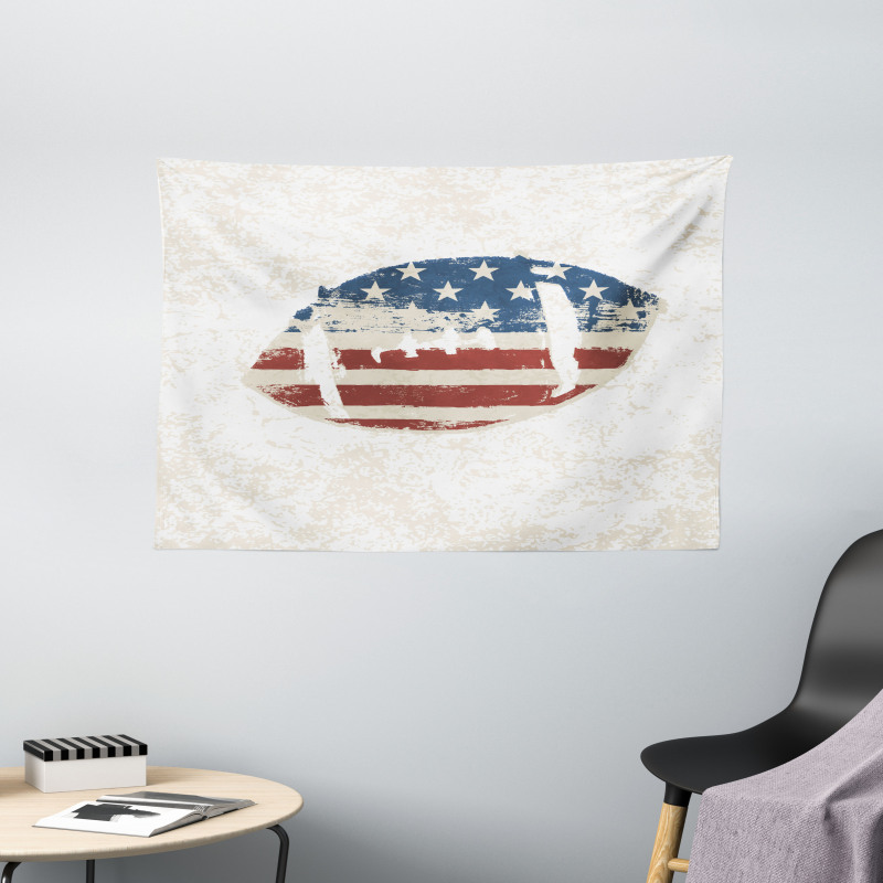 American Flag Football Wide Tapestry