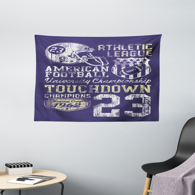 Retro American Football Wide Tapestry