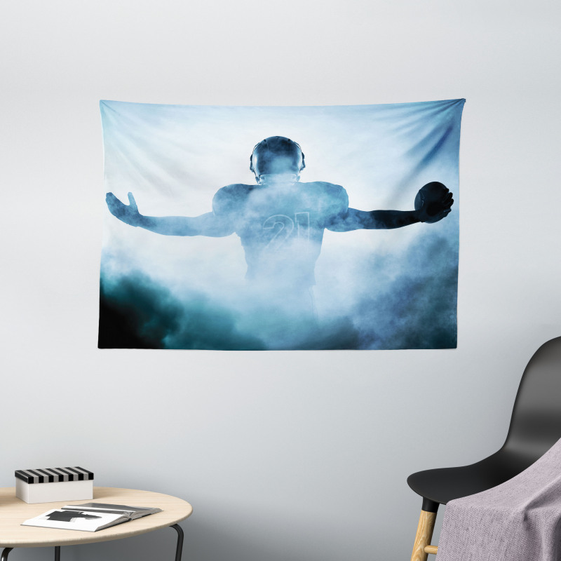 American Football Hero Wide Tapestry