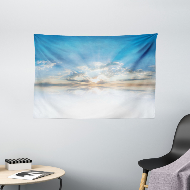 Blue Sky Freedom Clouds Wide Tapestry