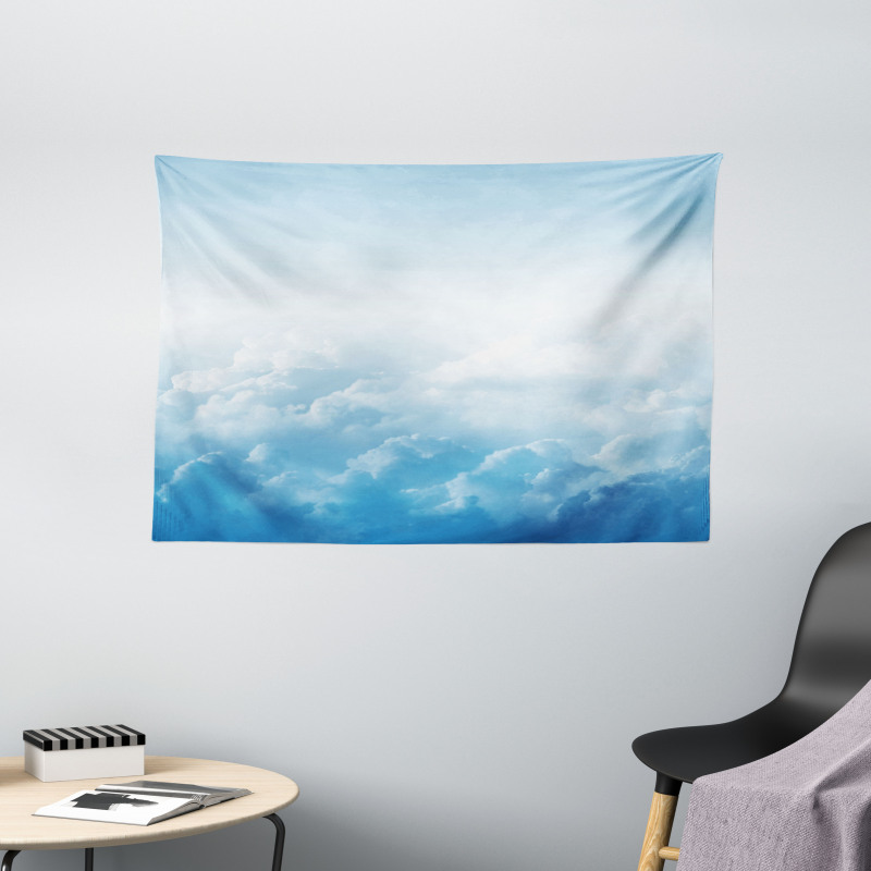 Peaceful Fluffy Clouds Wide Tapestry