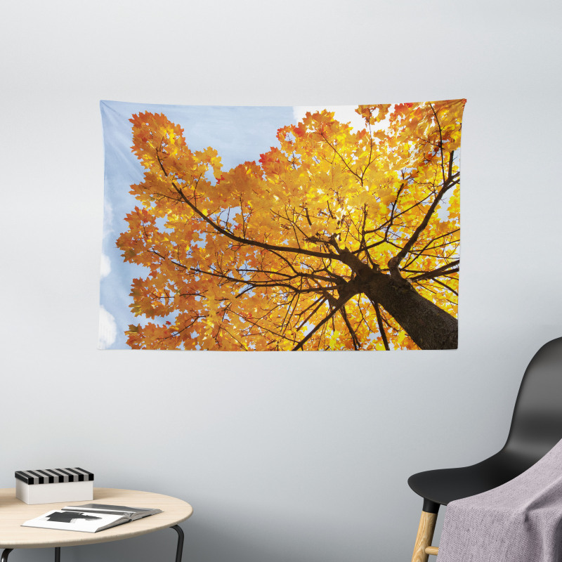 Maple Leaves Fall Autumn Wide Tapestry