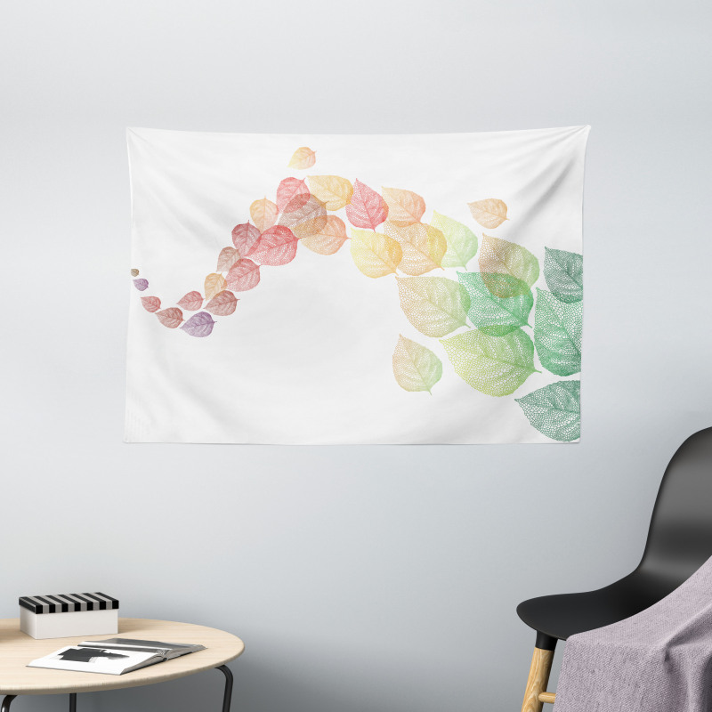 Flying Leaves Art Wide Tapestry