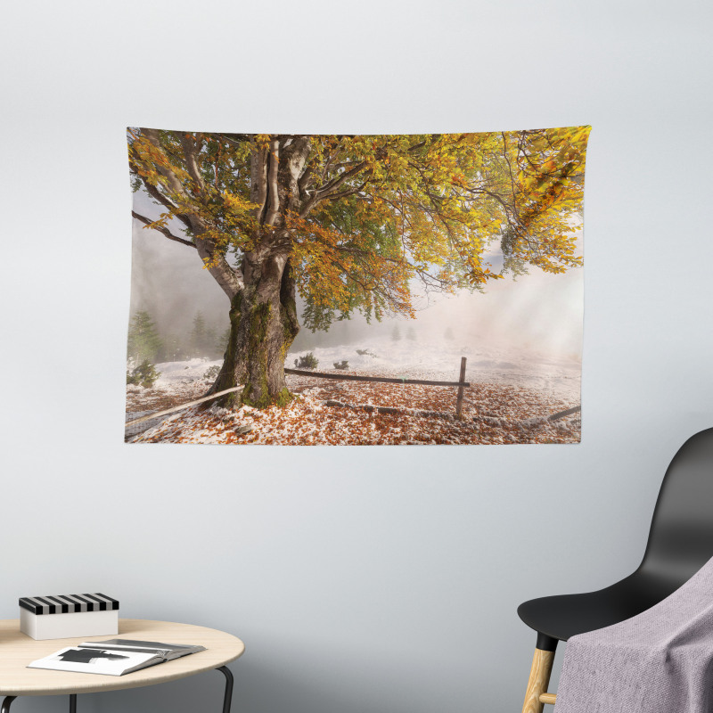 Snowy Nature Wintertime Wide Tapestry