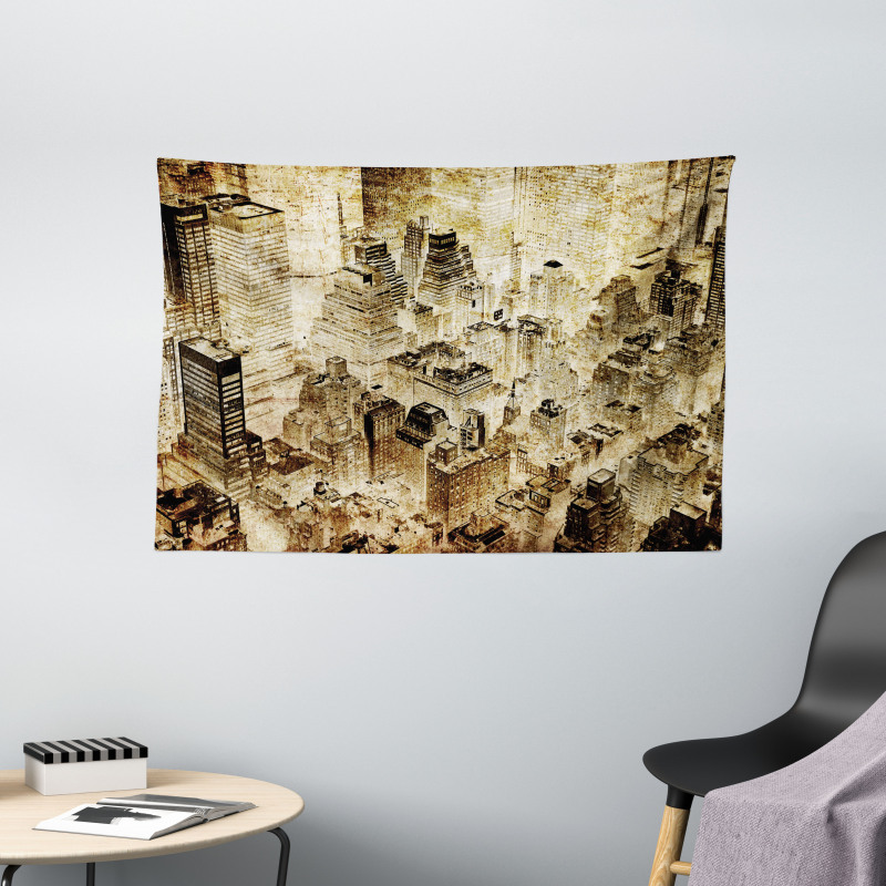 New York City at Night Wide Tapestry