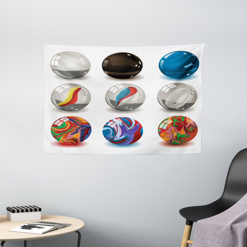 Marbles Bubble Artwork Wide Tapestry
