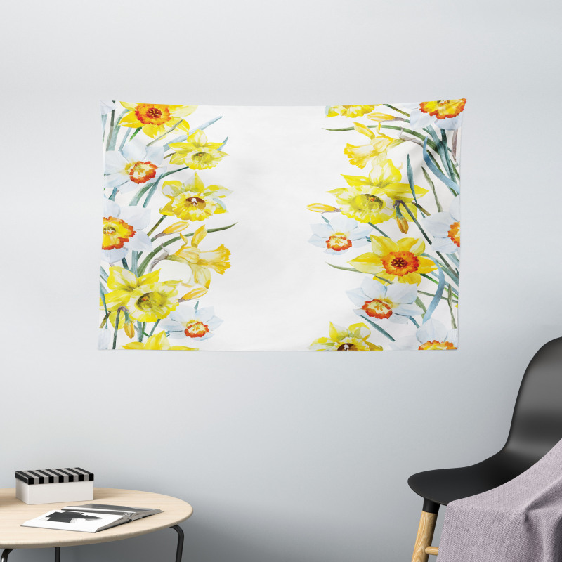 Meditation Flowers Wide Tapestry