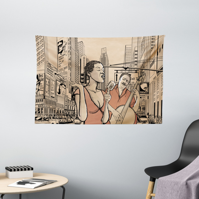 Jazz Singer Guitarist Wide Tapestry