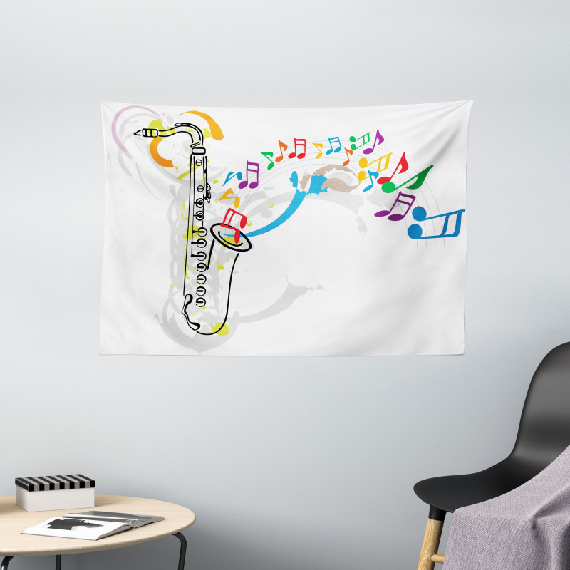 Festival Music Notes Wide Tapestry