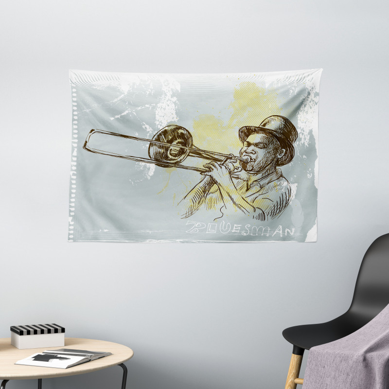Rock Roll Party Wide Tapestry