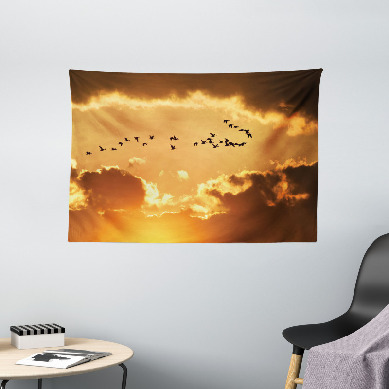 Flyingt Sunset Freedom Wide Tapestry