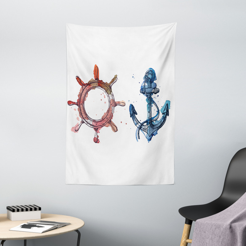 Nautical Steering Wheel Tapestry