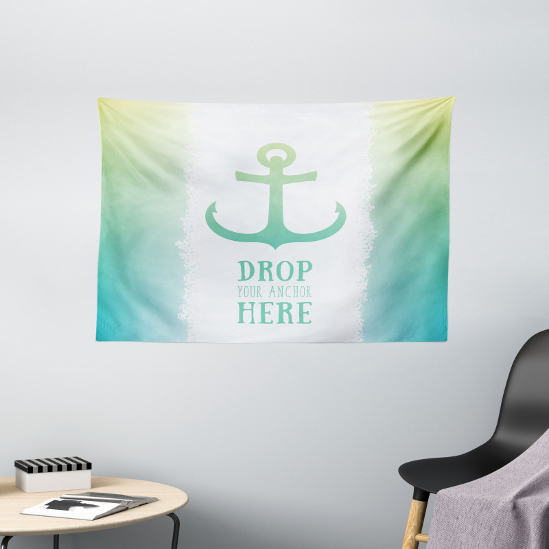 Words Green Ombre Anchor Wide Tapestry