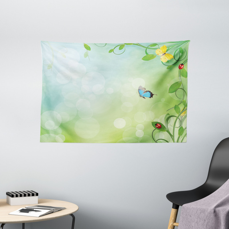 Spring Flowers Sunny Wide Tapestry