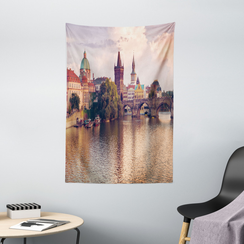 Prague River and Bridge Tapestry