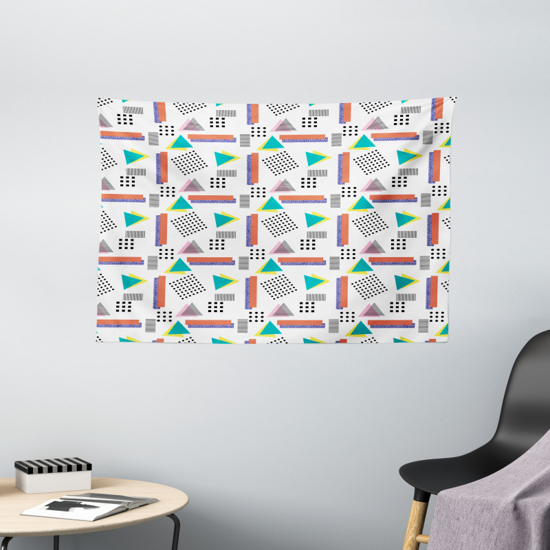 Old Retro Style Pattern Wide Tapestry