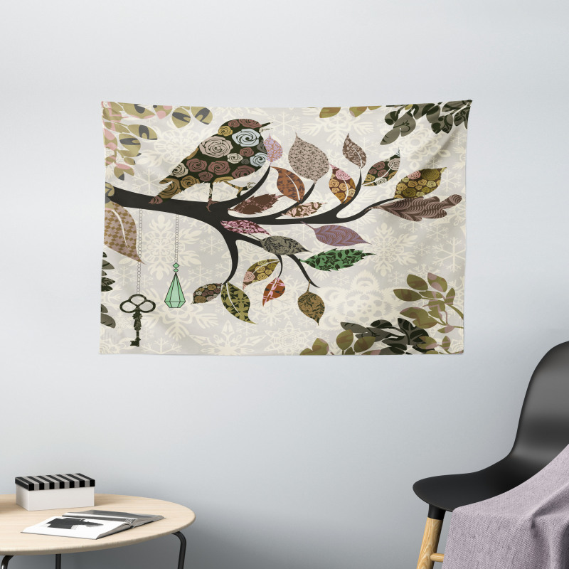 Spring Floral Birds French Wide Tapestry