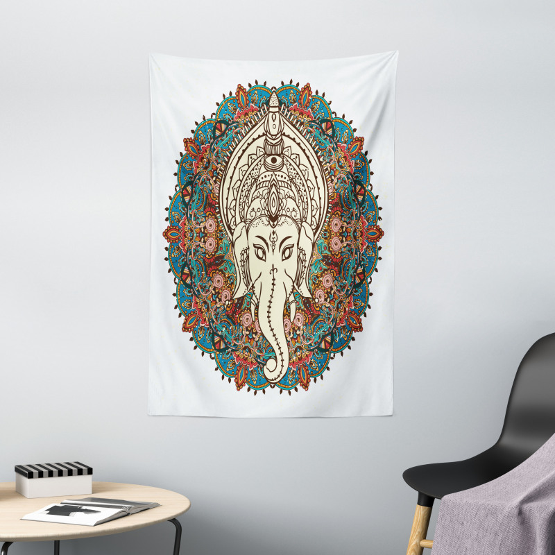 Mandala Floral Elephant Tapestry