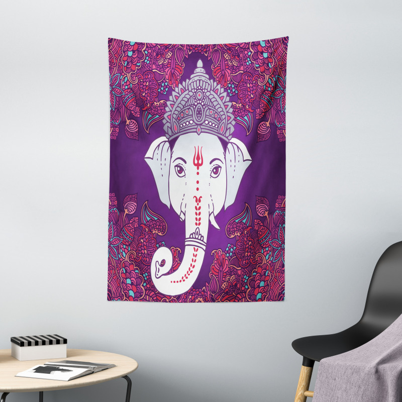 Elephant Floral Design Tapestry