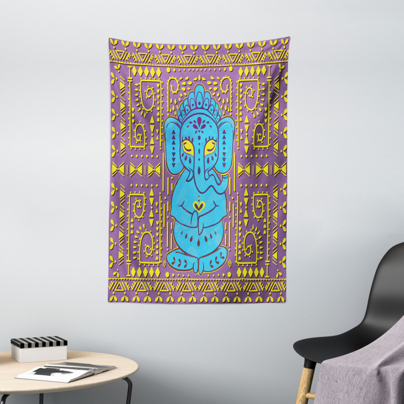 Elephant Tribal Art Retro Tapestry