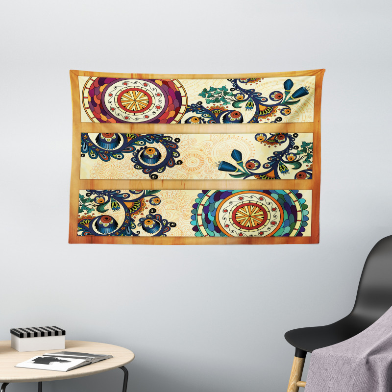 Eastern Batik Style Wide Tapestry