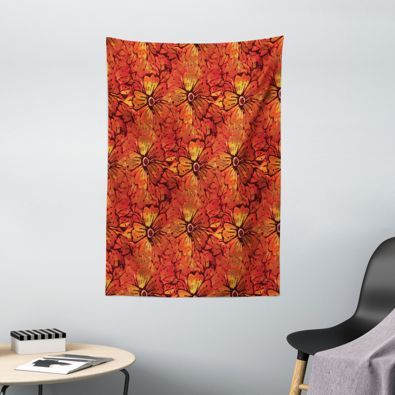 Grungy Flower Romantic Tapestry