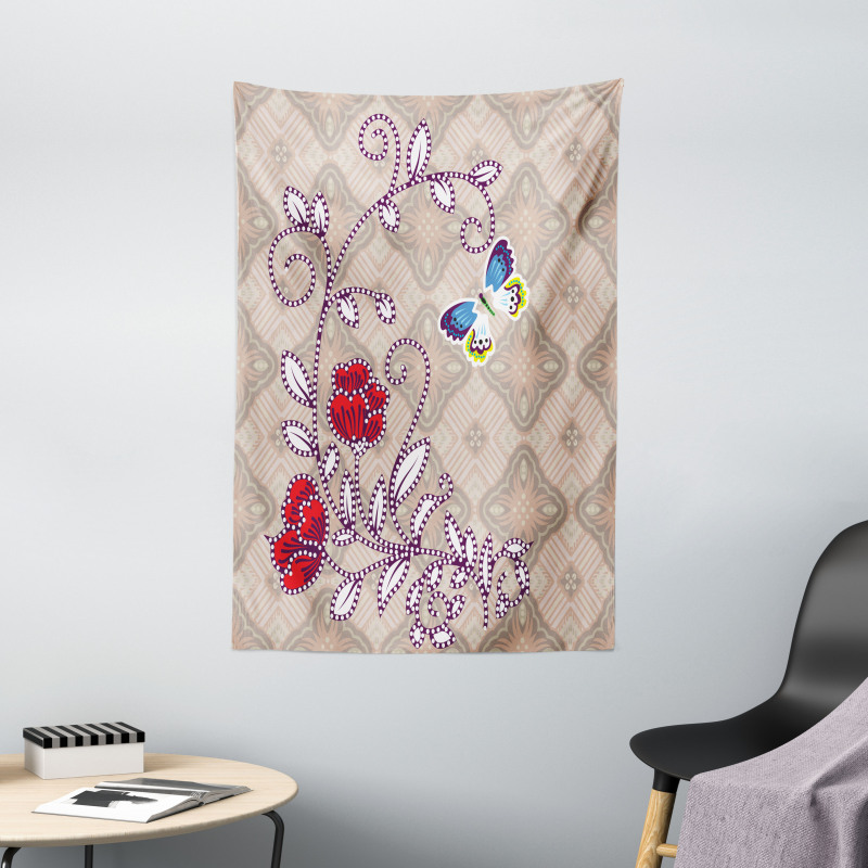 Blooming Flower Retro Tapestry