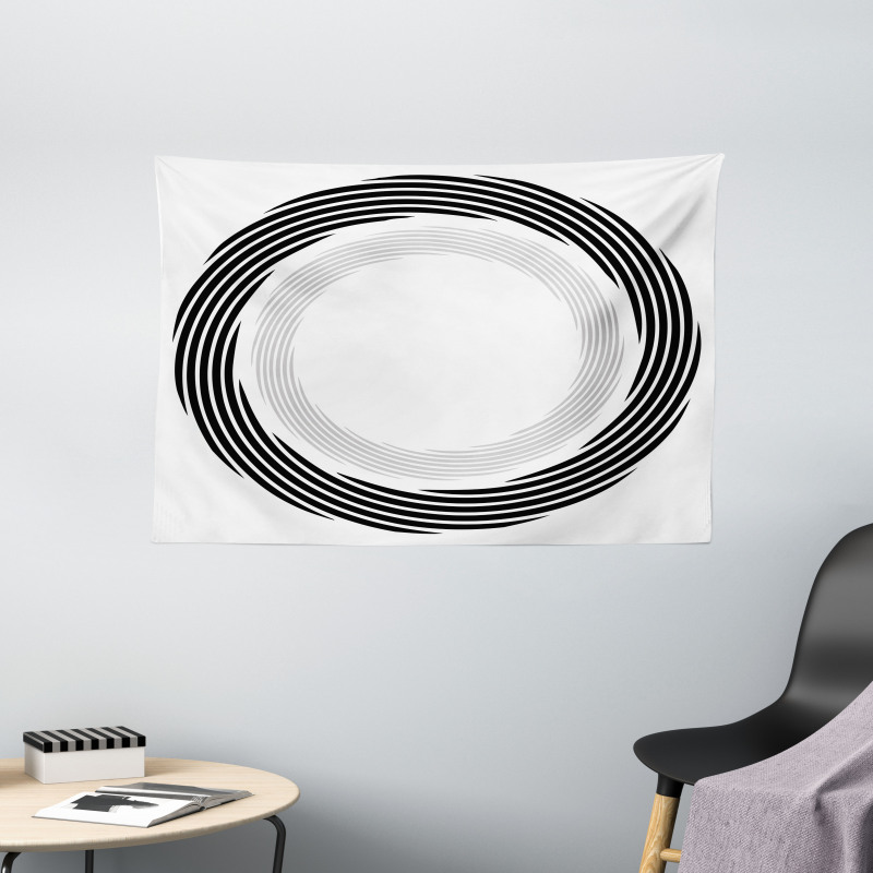 Abstract Art Theme White Wide Tapestry