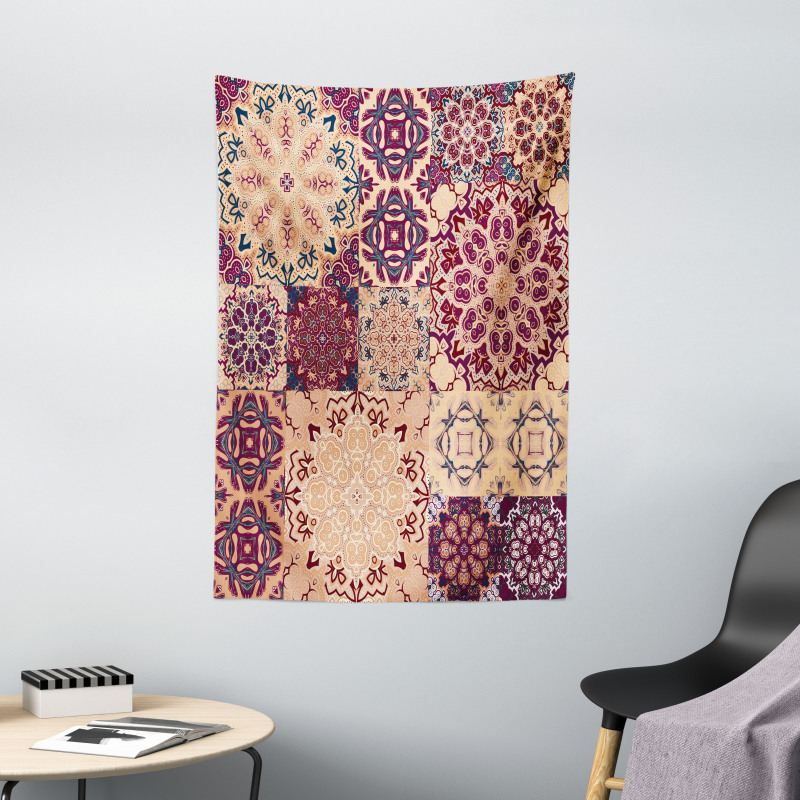 Floral Tiles Tapestry