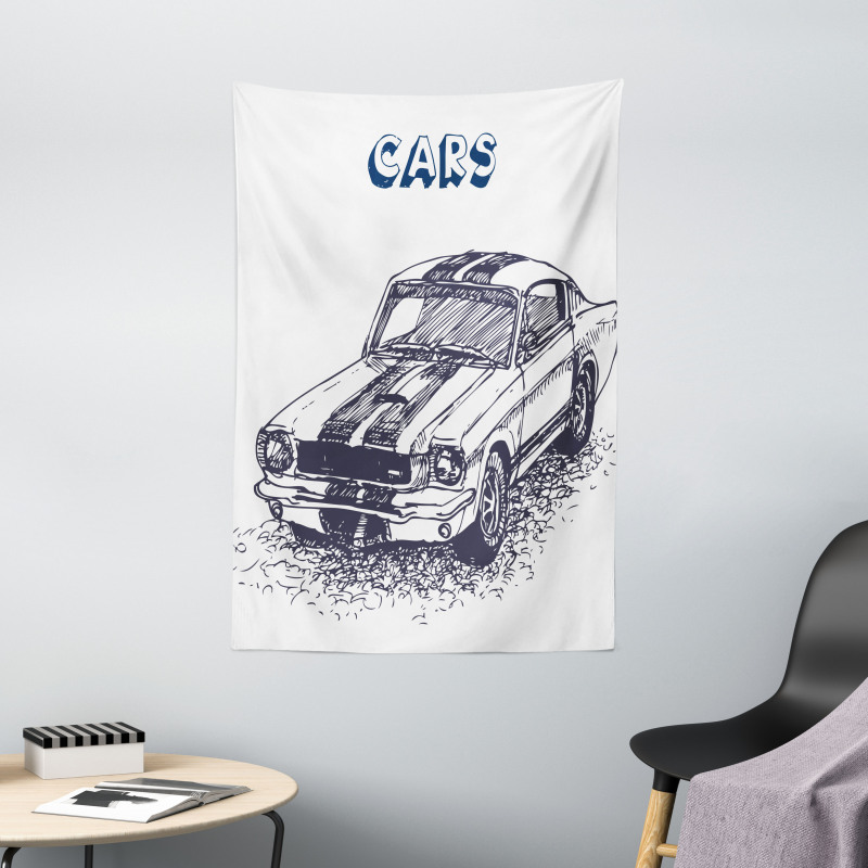 Sports Car Grunge Tapestry