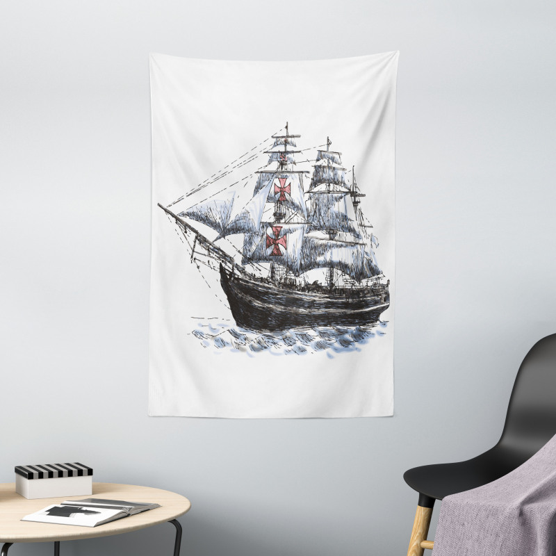 Columbus Ship Sailing Tapestry